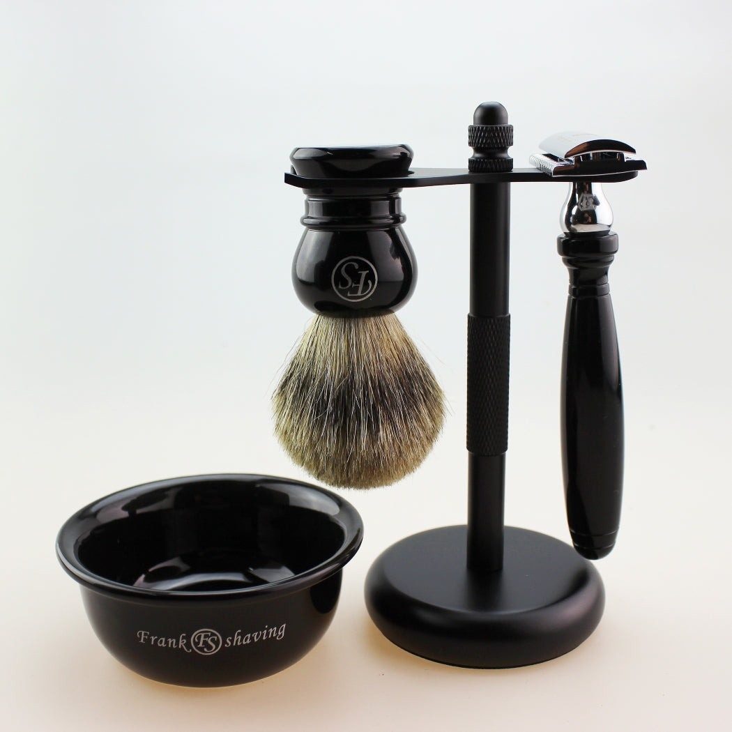 ELEGANT BLACK STARTER PURE BADGER SHAVING GIFT SET – Frank Shaving